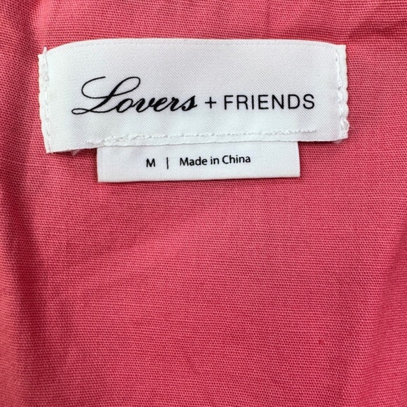 LOVERS + FRIENDS Orchid Dress Sunset Floral Wrap Midi Dress Linen Blend Medium - Picture 8 of 14